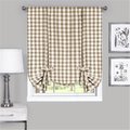 Eyecatcher 42 x 63 in. Buffalo Check Window Curtain Tie Up Shade, Taupe EY2511631